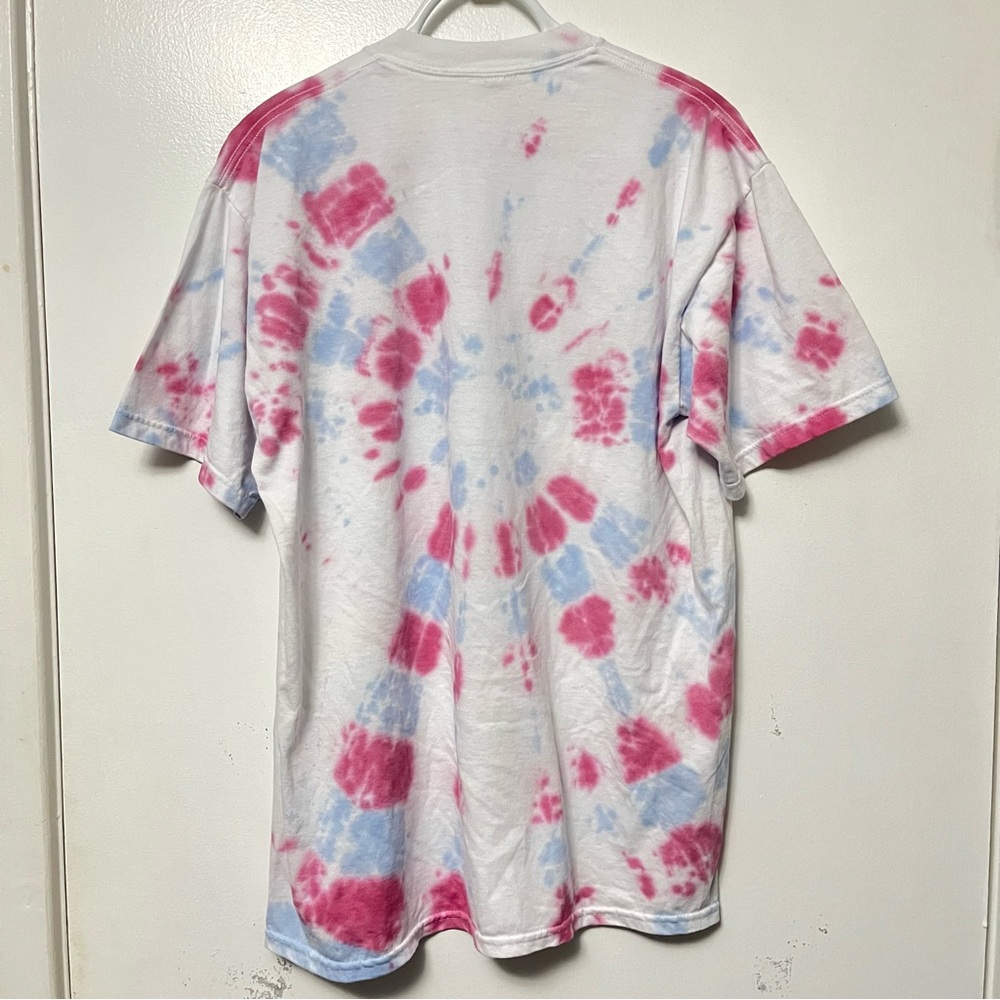 VINTAGE 90s USA AMERICA CREST FLAG BALD EAGLE PATRIOTIC CUSTOM TIE DYE TEE - Picture 5 of 5